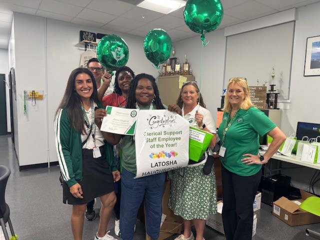Congratulations to our Support Employees of the Year! Sarai Rodriguez, Classroom Support Cherry Eliga, Food Service Latosha Haughbrook, Clerical