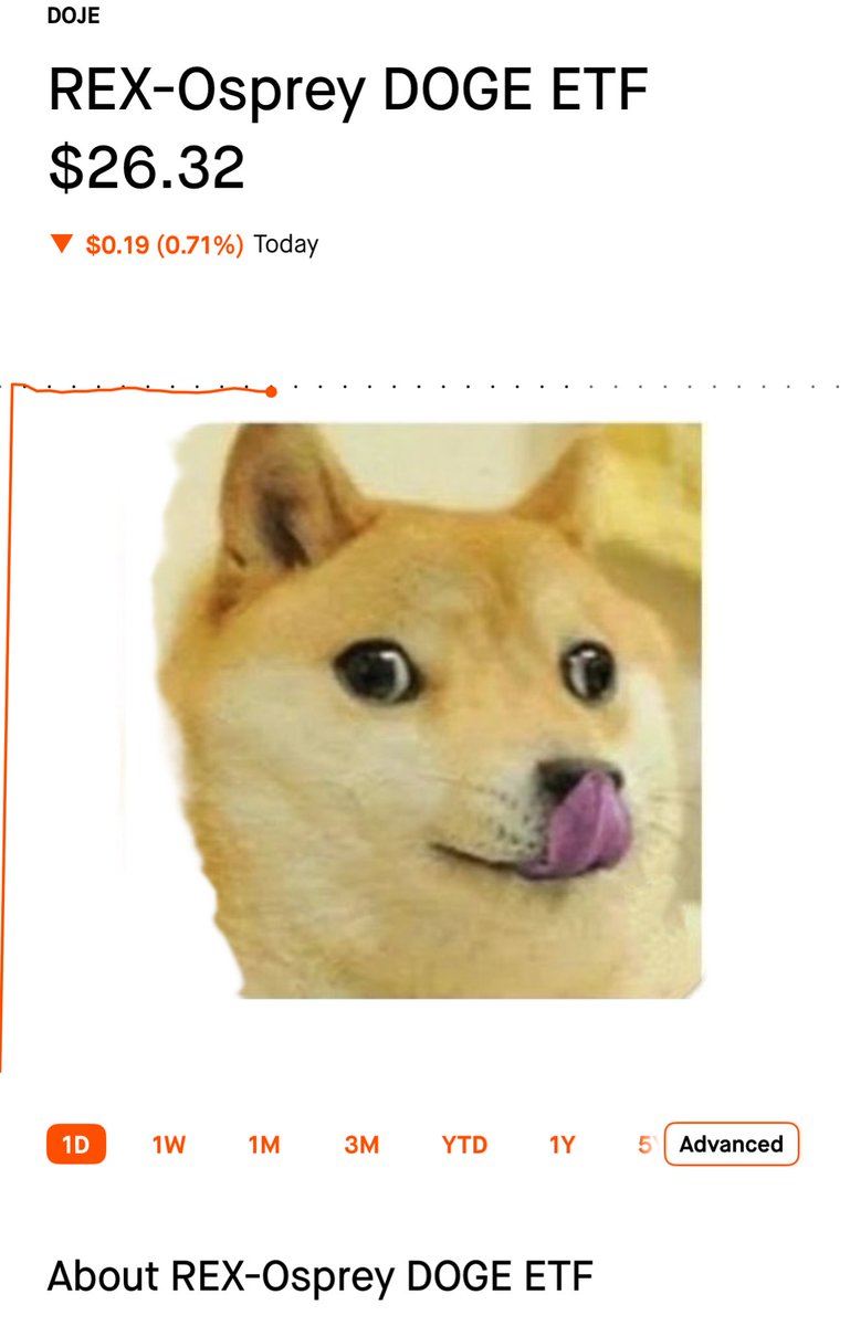 The first DOGECOIN ETF $DOJE starts trading on major stock exchanges. But  who would buy $DOJE when you can buy $DOGE?