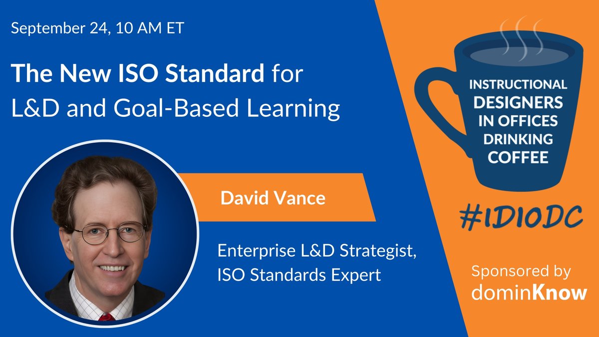 The L&amp;D industry is obsessed with skills/role-based learning. But what if this tunnel vision is sabotaging your impact?

Join #IDIODC with David Vance — architect of ISO 30437, the first L&amp;D metrics standard.

📅 Sept 24, 10 AM ET

Tune in: hubs.ly/Q03JY-x00