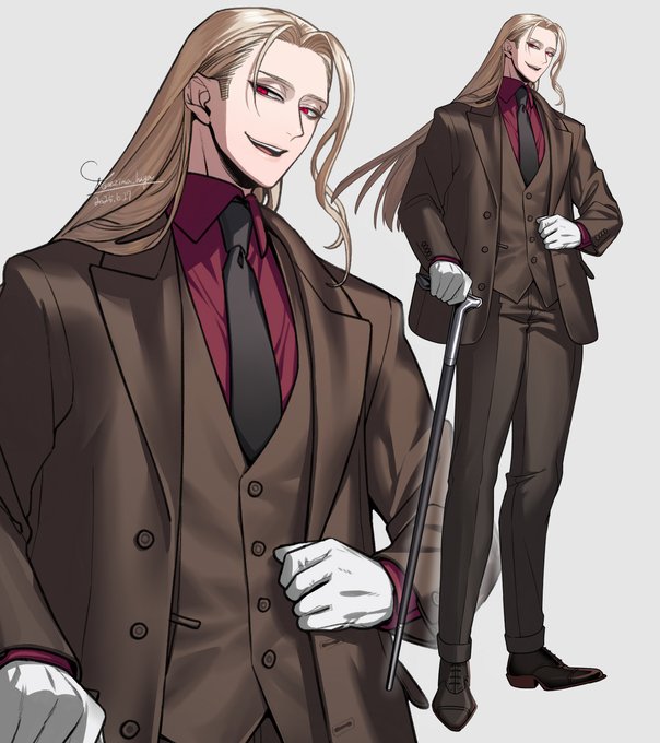 #絵描きさんと繋がりたい #絵柄が好みって人にフォローされたい 長髪男とスーツと喫煙者キャラが好きです!!