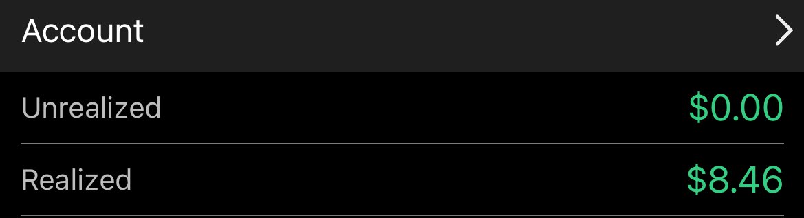 +8.46$. 
Hoy me tocó tradear desde el móvil $APVO