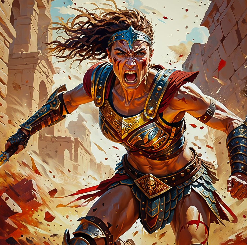 <a href="/JROCKN1/">JROCKN</a> <a href="/Delerat7/">Sean McDaniel</a> <a href="/D20Mafia/">D20Mafia</a> <a href="/SylDuke86/">D U K E</a> <a href="/Hola01715308/">IV</a> Thanks for the tag <a href="/JROCKN1/">JROCKN</a>!
Cybernetic gladiator! Fantastic idea! 😍⚔️
Sorry, for the late entry! 😅

QT Your Gladiator

“Fury of the Arena”

Did your warrior already make an appearance?⚔️ <a href="/Mitocndralorian/">Mito</a> <a href="/TOXIQMYND/">TØX!Q</a> <a href="/IchkaStudio/">I̳̿͟͞C̳̿͟͞H̳̿͟͞K̳̿͟͞A̳̿͟͞</a> <a href="/ImmaginAI/">ImmaginAI</a> <a href="/Dougi555/">Alan (dougi) Dougans</a>