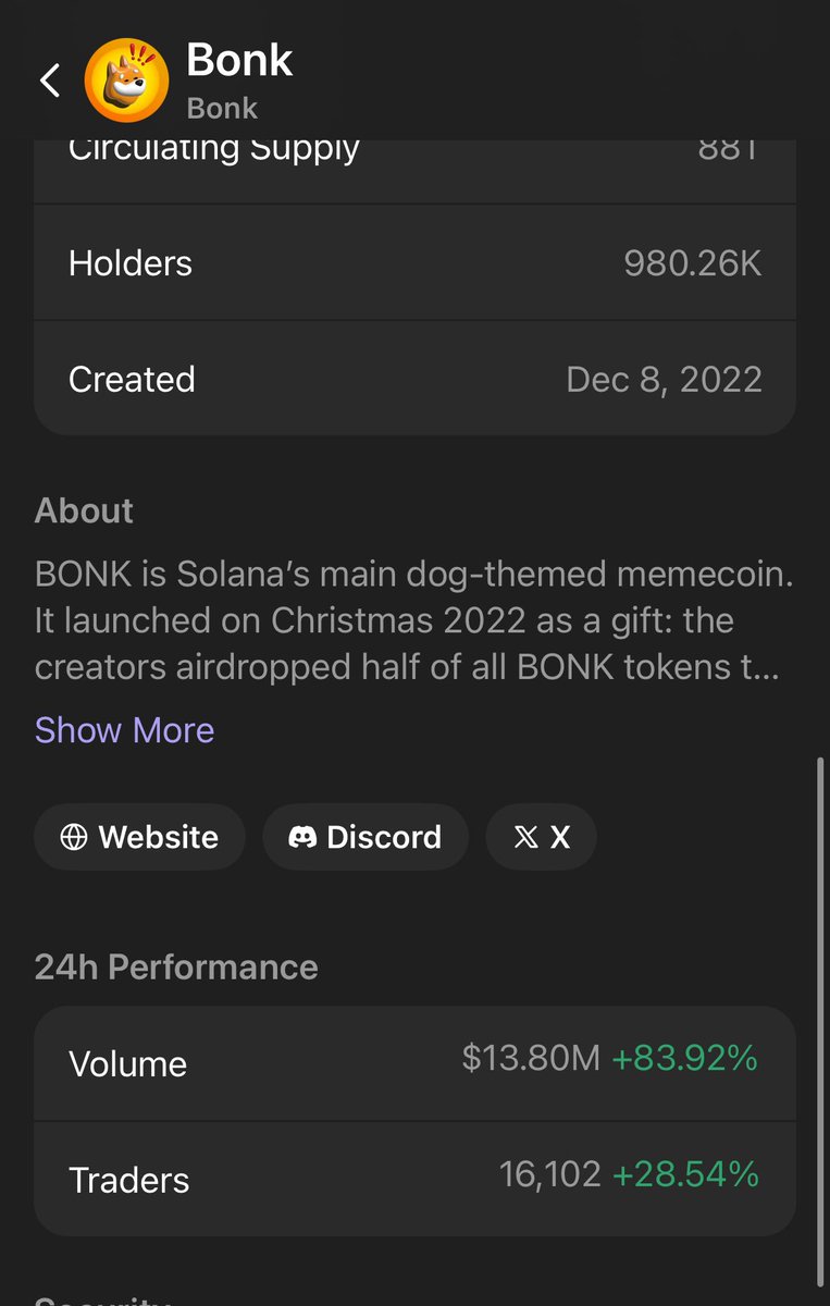 Look at that volume of $Bonk. I’m not an expert, but insane increase of volume while the price increases… tik tok!!!! So much higher