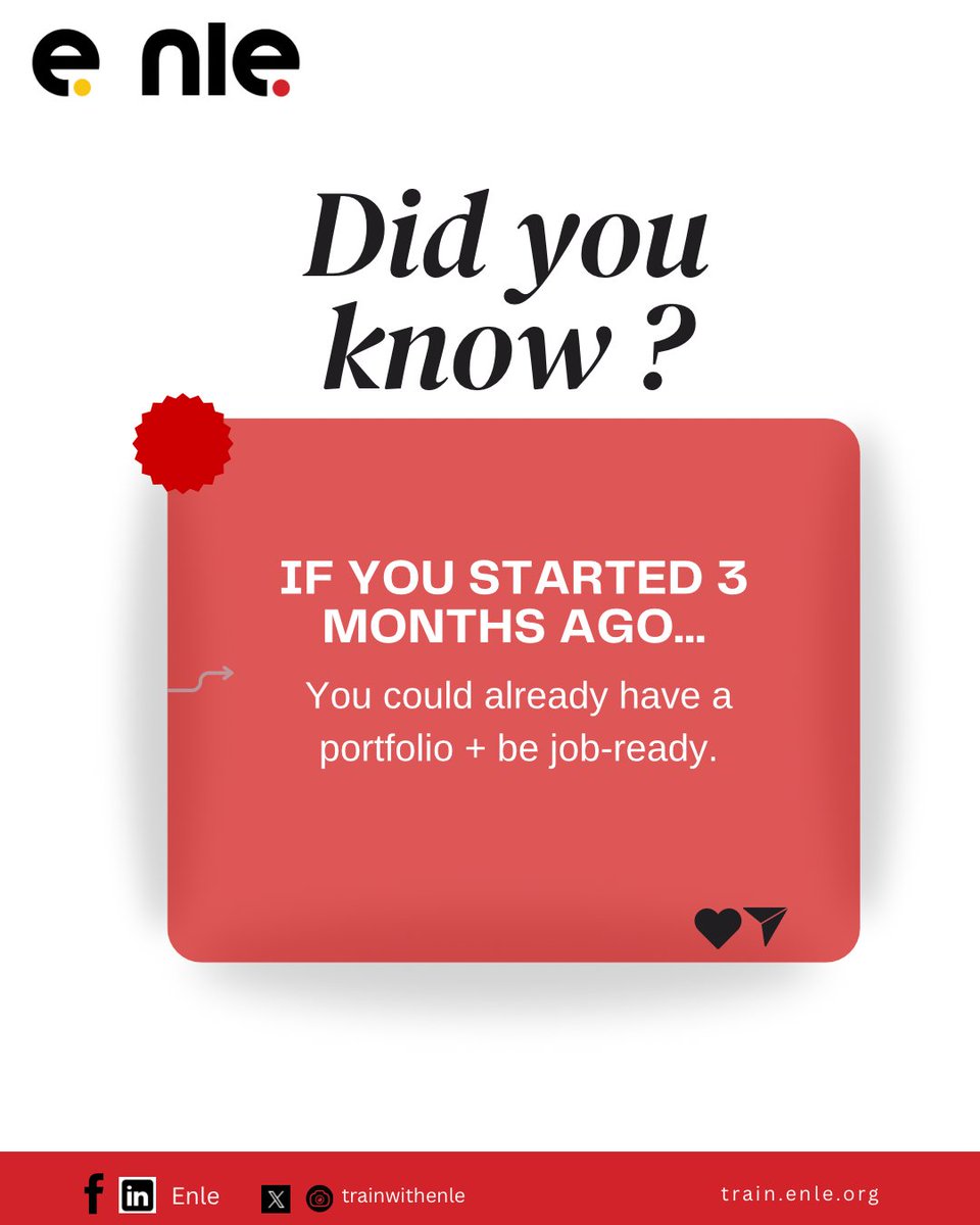 If you started 3 months ago, you could already:
✅ Build a portfolio
✅ Be closer to a remote job
✅ Feel confident in a new skill

Time will pass anyway ⏳
👉 Start today — don’t wait another 3 months.