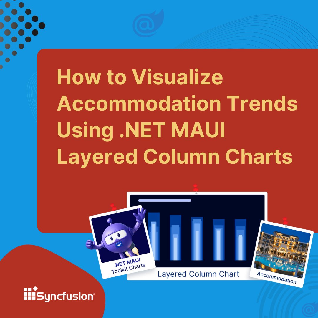 Syncfusion's tweet image. Visualizing the accommodation trends using .NET MAUI Layered Column Charts
Layered Column Charts are a smart way to compare multiple metrics within a single category.
Let’s walk through how to build one using .NET MAUI.
➡️ First up: Why use Layered Column Charts? 👇
#NETMAUI…