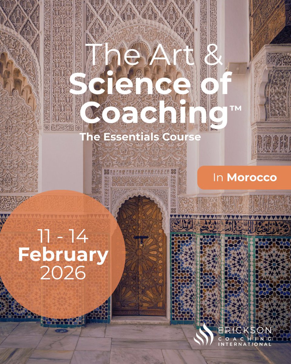 ericksoncoaches's tweet image. 🏜️ Always wanted to tick Morocco off your bucket list? Now you can! Join us in February to study our award-winning The Art &amp;amp; Science of Coaching program in person, in the magical setting of Morocco. 
hubs.la/Q03JNtdv0 #SolutionFocusedCoaching