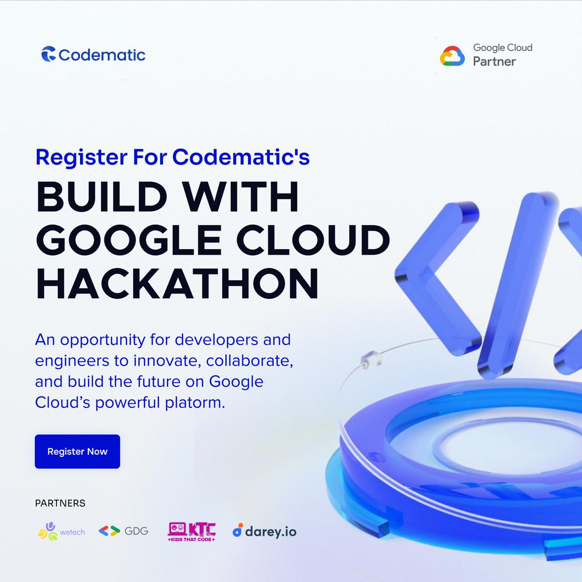 Hackathon Alert! 

We’re excited to announce our community partnership with Codematic, a Google Cloud Partner for SEEMEA, for their 4-week Virtual AI &amp; Cloud Hackathon!

Registration kicks off: September 15th, 2025

Sign up now: hackathon.codematic.io

#GoogleCloud #Codematic