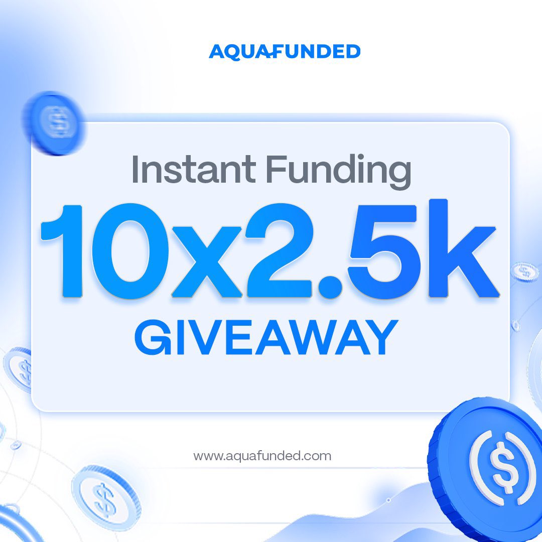 We're giving away 10 instant funded accounts 🎁

1. Follow @aquafunded  @sniper_fx01 and turn on notifications 🔔
2. Like, repost and comment "AQUA"

Winners will be announced in 48 hours