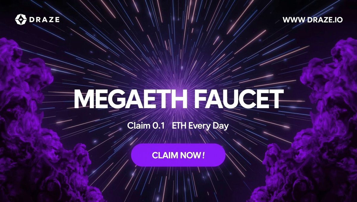 NERZO (@_nerzo_) on Twitter photo MEGAETH Testnet Token is Live!
🔗Claim Now: faucet.draze.io/mega-eth 💧
 Get 0.1 ETH daily 🎁
🔁 RT + ❤️ Like to win rewards MEGAETH Testnet Token is Live!
🔗Claim Now: faucet.draze.io/mega-eth 💧
 Get 0.1 ETH daily 🎁
🔁 RT + ❤️ Like to win rewards