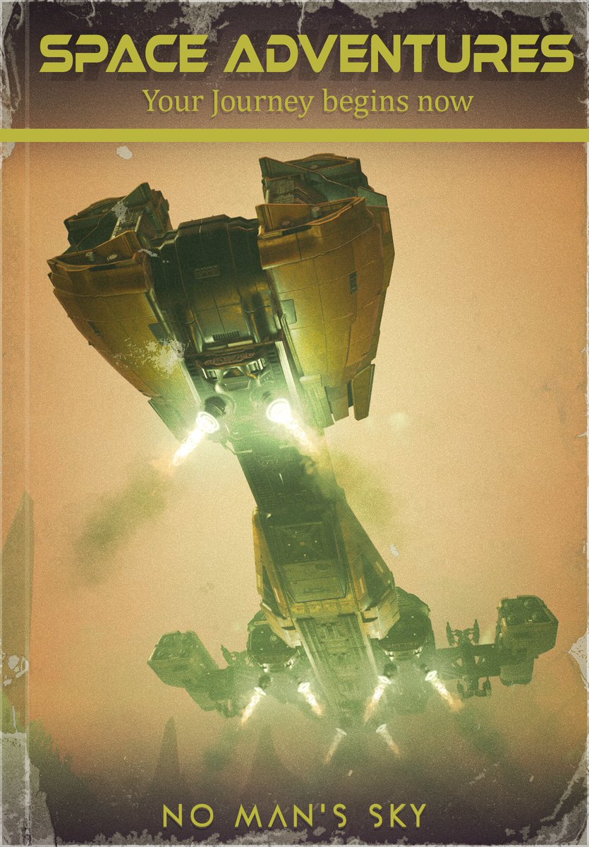 Made myself a template for some Sci Fi old Book cover #NoMansSky Quite happy with the result