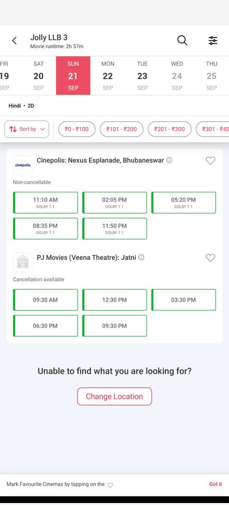 Subh_Asish23's tweet photo. What type of glitch is this from past 2 days. Sometimes it's showing all theatres then it's showing only 2 theatres.. @bookmyshow https://t.co/D2FFWUyYvu