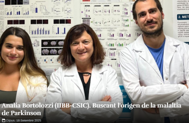 <a href="/CSIC/">CSIC</a> <a href="/iibbcsic/">IIBB - CSIC</a> <a href="/CIBER_ISCIII/">CIBER ISCIII</a> <a href="/UniBarcelona/">Universitat de Barcelona</a> <a href="/idibaps/">IDIBAPS</a> <a href="/upvehu/">UPV/EHU</a> <a href="/CSICmasI/">CSIC Innovación</a> <a href="/SaludglobalCSIC/">saludglobalCSIC</a> Si queréis saber más de esta investigación, no os perdáis esta entrevista 
#parkinson #depresion #biomedicina

rdcsic.dicat.csic.es/ca/biologia-i-…