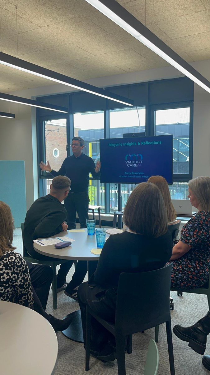 ViaductCare's tweet image. We were delighted to host @MayorOfGM and @greatermcr today to showcase the fantastic impact of our WorkWell pilot. Together we're helping people across Stockport access the support they need to thrive in work and with their wellbeing