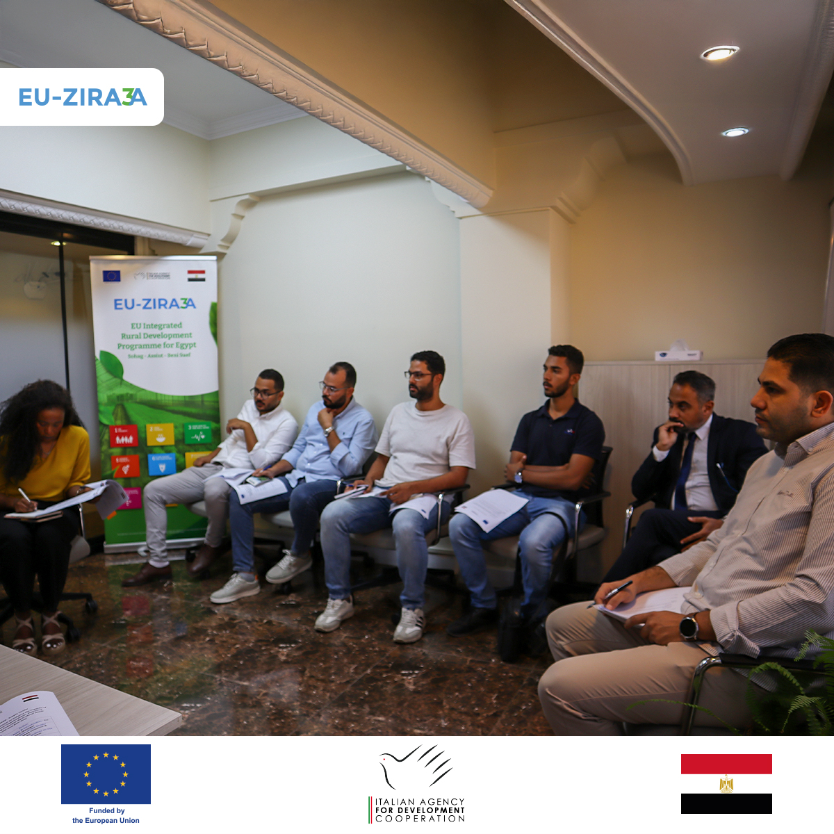 EUZIRA3A's tweet image. Today, #EUZIRA3A held an info session for Call for Tender 2A in Sohag, Assiut &amp;amp; Beni Suef 🌱 Tenderers engaged in Q&amp;amp;As to strengthen sustainable agri-coops in Upper Egypt.
 #CallForTender #Egypt #SustainableAgriculture #AgriculturalCooperatives