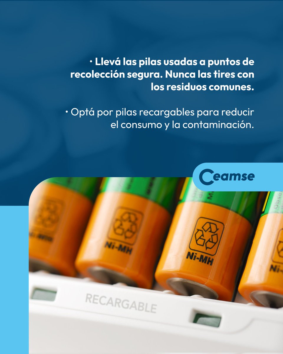 Y vos… ¿sabías todo esto sobre las pilas? 🔋

Es momento de ser responsables con lo que usamos y desechamos. Cada pequeña acción cuenta para cuidar el ambiente y juntos podemos acercarnos a un futuro más sostenible.

#CampeonesDelPlaneta