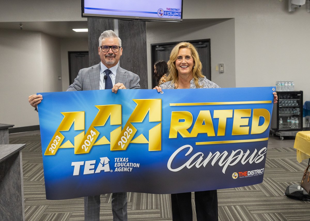Celebrating our A-rated campuses with our principals! 🎉 This recognition belongs to our entire community—teachers, parents, and students—whose hard work and dedication make success possible for everyone. 💙📚