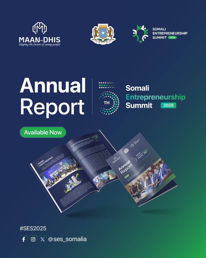 We are thrilled to launch the 𝐀𝐧𝐧𝐮𝐚𝐥 𝐑𝐞𝐩𝐨𝐫𝐭 𝐨𝐟 𝐭𝐡𝐞 𝟓𝐭𝐡 𝐒𝐨𝐦𝐚𝐥𝐢 𝐄𝐧𝐭𝐫𝐞𝐩𝐫𝐞𝐧𝐞𝐮𝐫𝐬𝐡𝐢𝐩 𝐒𝐮𝐦𝐦𝐢𝐭 𝟐𝟎𝟐𝟓 (𝐒𝐄𝐒𝟐𝟎𝟐𝟓), a milestone summit that charted Somalia’s path from recovery to transformation. This report highlights bold, innovative