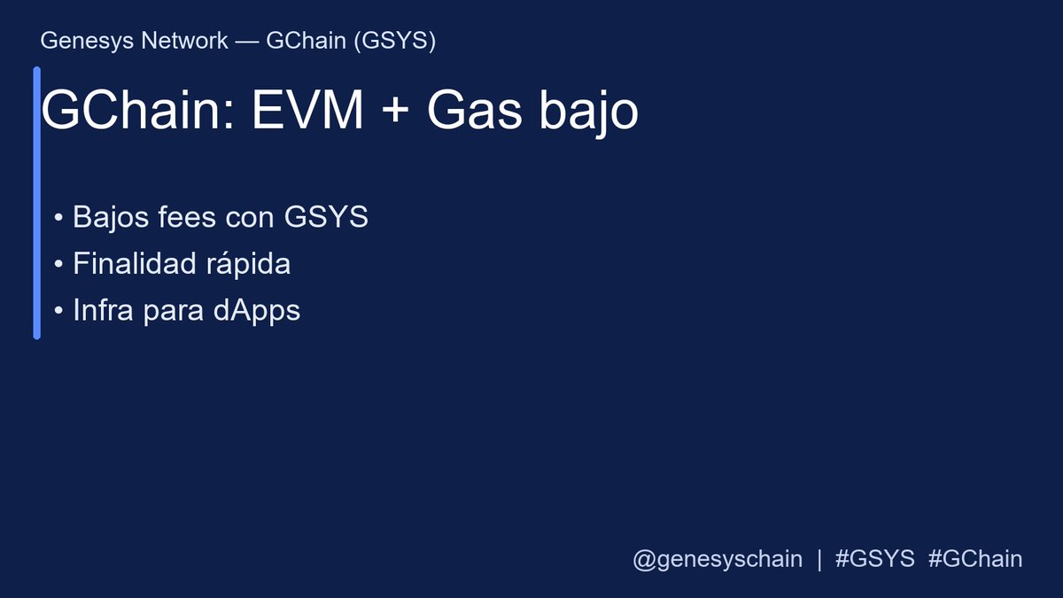 Soy_Jessi__'s tweet image. ¿Sabías que #GChain es EVM-compatible con gas ultra bajo y bloques rápidos? GSYS es la moneda nativa y potencia txs, contratos y staking. 🔗 #GenesysNetwork #Web3 #GSYS #Blockchain