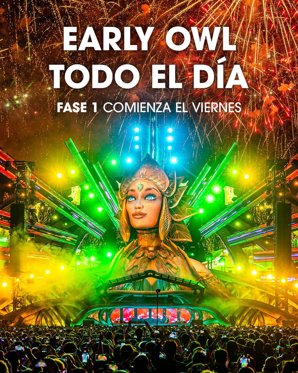 EDC_MEXICO's tweet photo. Cada edición nos recuerdan que #EDCMéxico no sería lo mismo sin ustedes. Son quienes encienden las luces, quienes convierten la música en recuerdos y quienes mantienen viva esta comunidad de amor y energía infinita. 💜✨

Como agradecimiento, dejaremos la fase Early Owl abierta durante todo el día de HOY. Queremos que más de ustedes puedan ser parte de esta celebración, porque este viaje lo construimos juntos, desde el primer beat hasta el último amanecer. 🌈⚡

Nos vemos en febrero bajo el cielo eléctrico. 💫