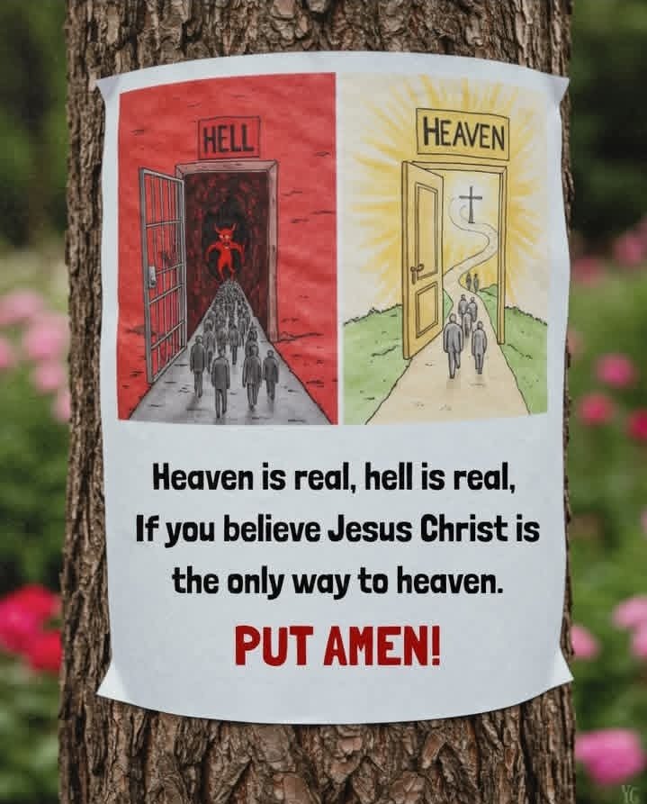 Do you trust Jesus as the only Way to Heaven? 
Say Amen!