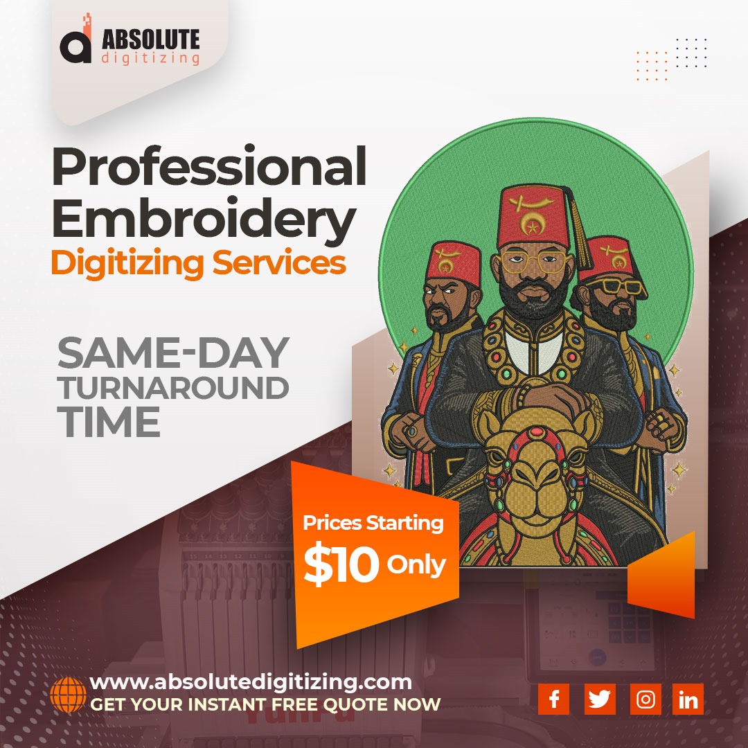 Emb_Digitizing's tweet image. Absolute Digitizing is your one-stop shop for custom embroidery digitizing and vector artwork services. Our experts are available 24/7 through live chat to assist you anytime. Prices start at just $10, with free unlimited edits included. Get your instant free quote now.