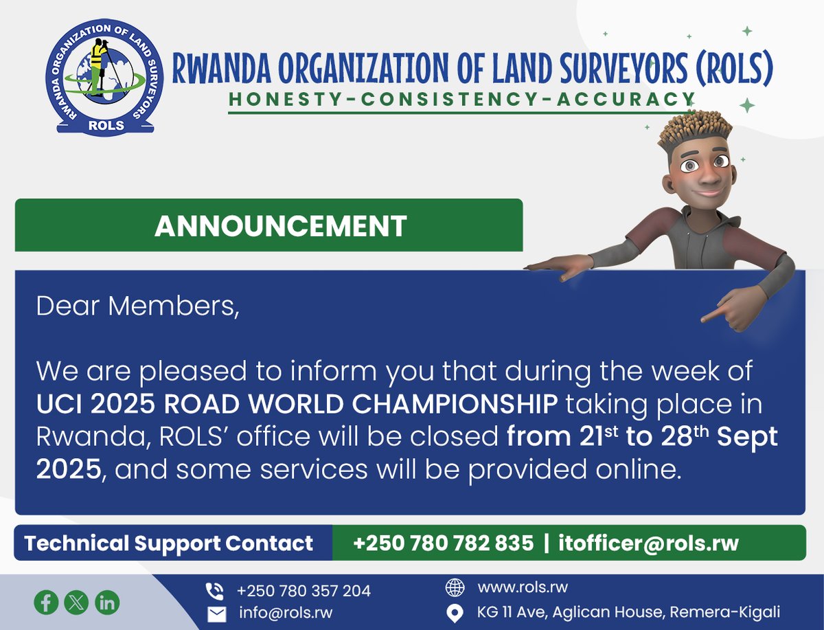 Rwanda Organization of Land Surveyors ROLS tweet media
