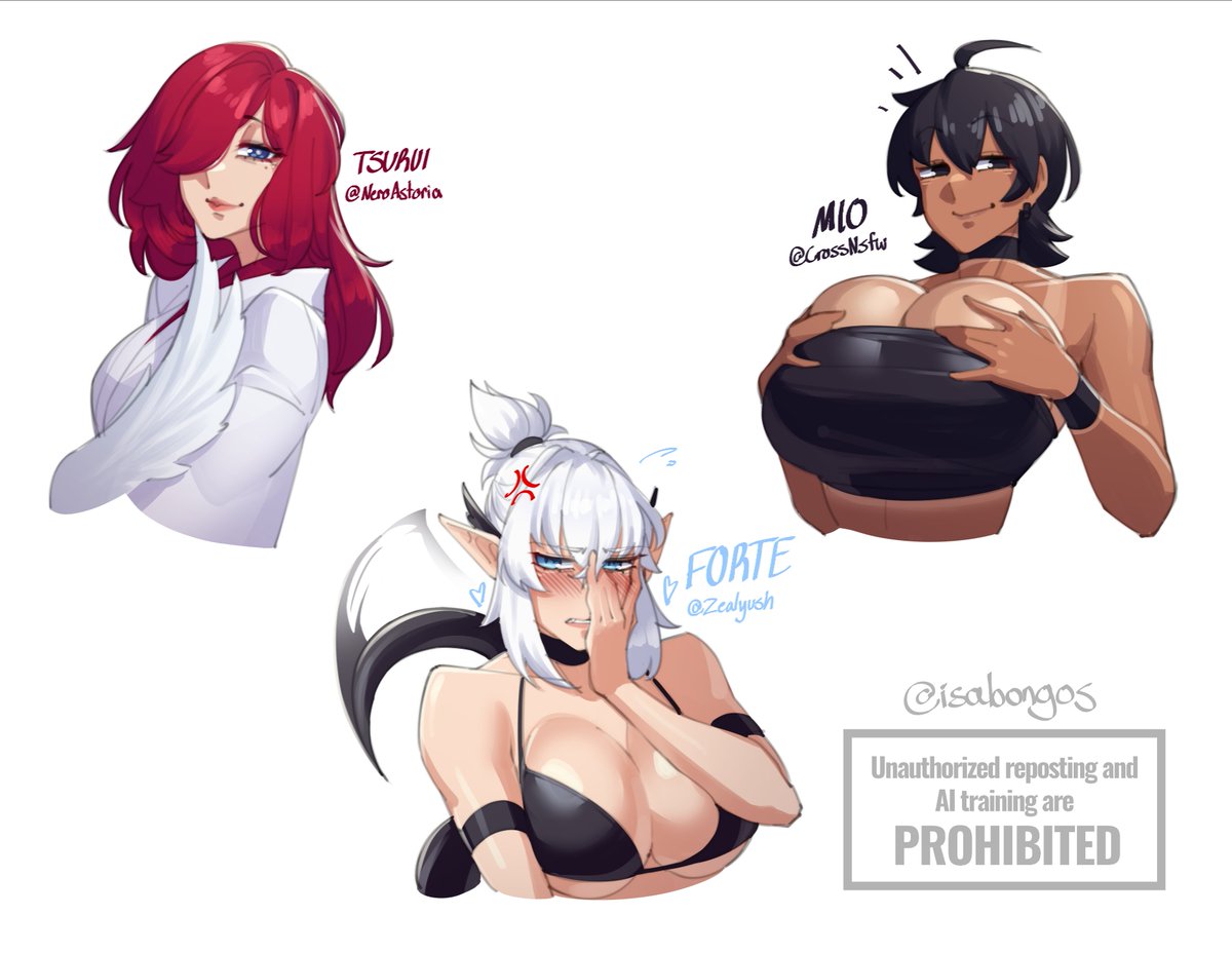 Some quick draws of some friends' OCs to shake off the rust