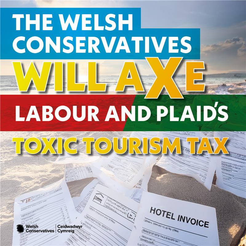 Labour and Plaid’s toxic Tourism Tax will harm our economy and risk hundreds of jobs.

The Welsh Conservatives would axe the tax, before it comes into force in 2027. 🪓