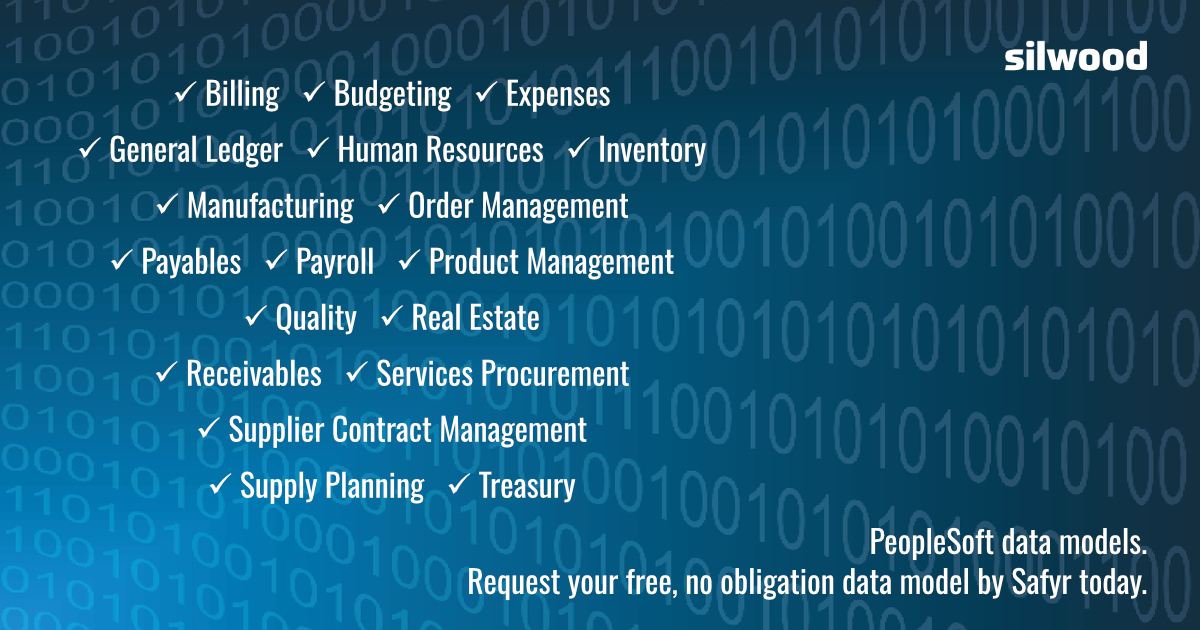 Silwood_Safyr's tweet image. PeopleSoft data models. Request your free, no obligation data model by Safyr today. ow.ly/T6ZZ50VwF9S #DataModel #DataModeling