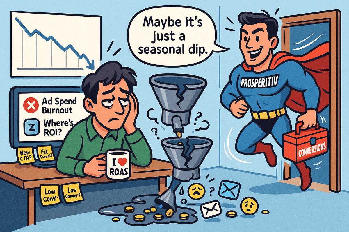 Prosperitiv's tweet image. Thursday marketing mood: 

⛔️ Ads not converting 
📉 Funnels leaking 
💤 Email campaign’s still asleep  

You could cry. Or you could call us.  

We don’t do quick fixes—we build growth machines.  
Let’s talk → prosperitiv.com 

#MarketingHelp #GrowthStrategy…