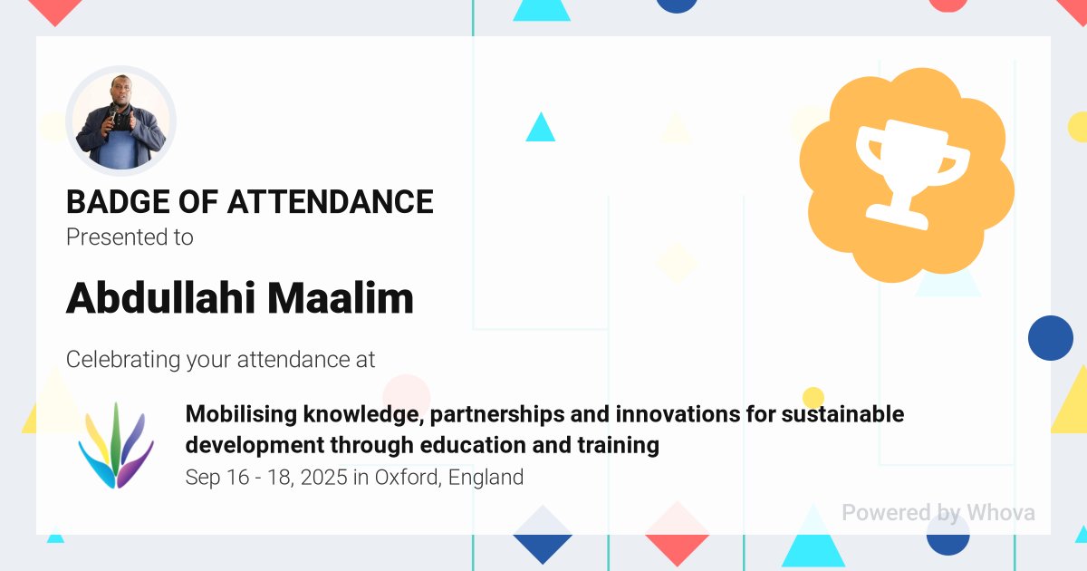 🎉 Just had an incredible experience attending Mobilising knowledge, partnerships and innovations for sustainable development through education and training! 🎉 #UKFIETConf - via #Whova event app