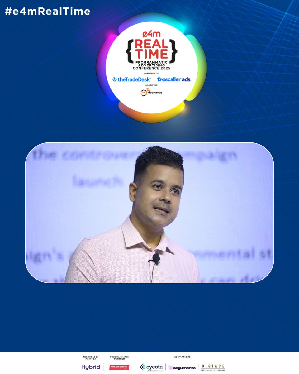 e4mtweets's tweet image. Integrity drives innovation. 🌟

Nabajit Nath, Sales Director – India, Kargo, delivered a powerful spotlight session at the #e4mRealTime Programmatic Conference 2025 on “The Courage to Say ‘No’: Lessons from Patagonia and Kargo’s Stand Against MFA-websites in India.”

@kargo…
