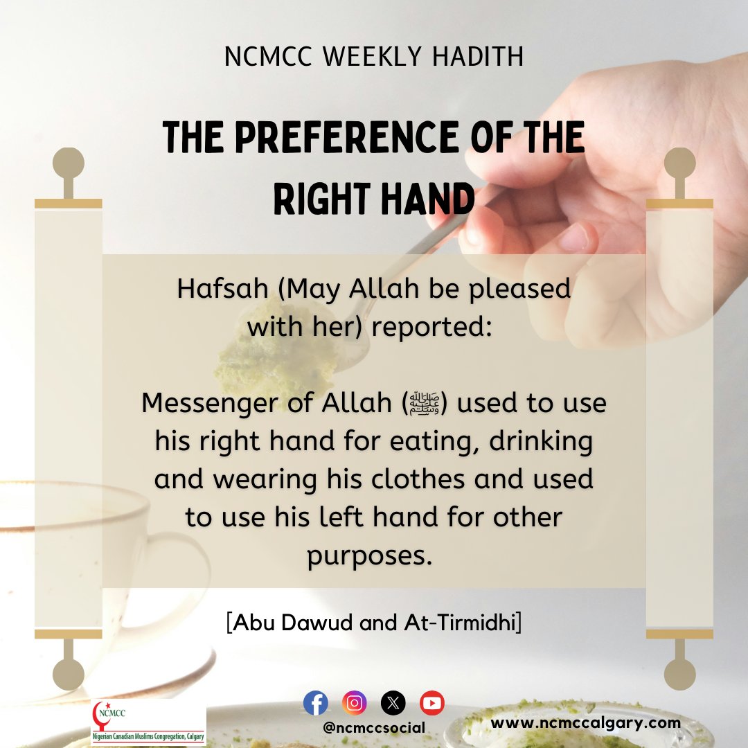 ncmccsocial's tweet image. #righthand #lefthand #weeklyhadith