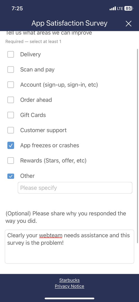 Cfrank9504's tweet photo. @Starbucks fix your app! Clearly this surgery and the team behind it are a problem! I want my drink credited for today since I had to pay Apple Pay instead of my app! https://t.co/Q0vzNbqbih