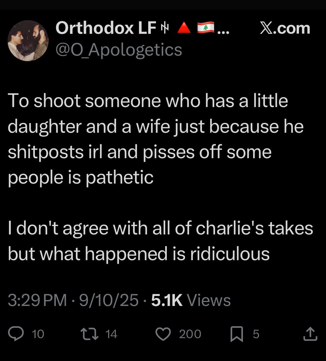 Literally the same crowd a week ago crying about Charlie Kirk. You can’t make this up.