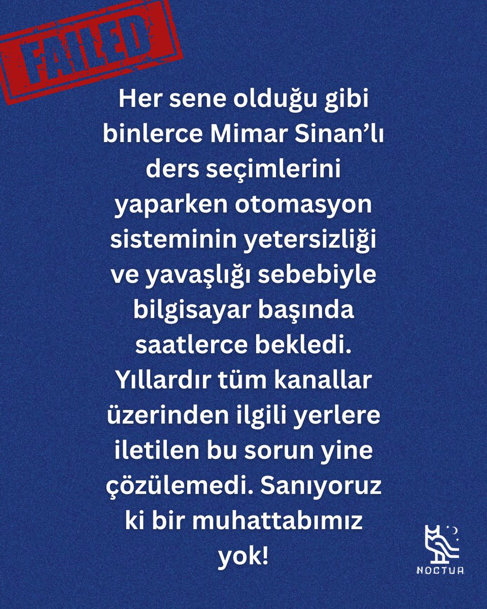 Her sene aynı sorun, her sene aynı bekleyiş… 
Mimar Sinanlılar yine bilgisayar başında saatlerce ders seçmeye çalıştı.
Peki çözüm nerede?