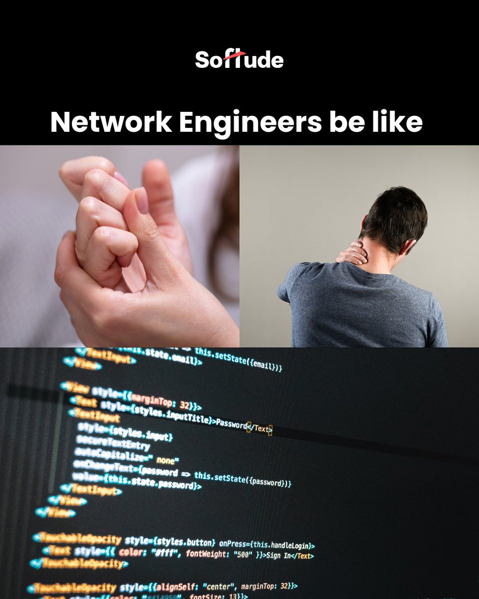 Softude_'s tweet image. Behind every stable network is an unstable spine!!

#OfficeMemes #WorkLife #RelatableWorkMoments #Softude