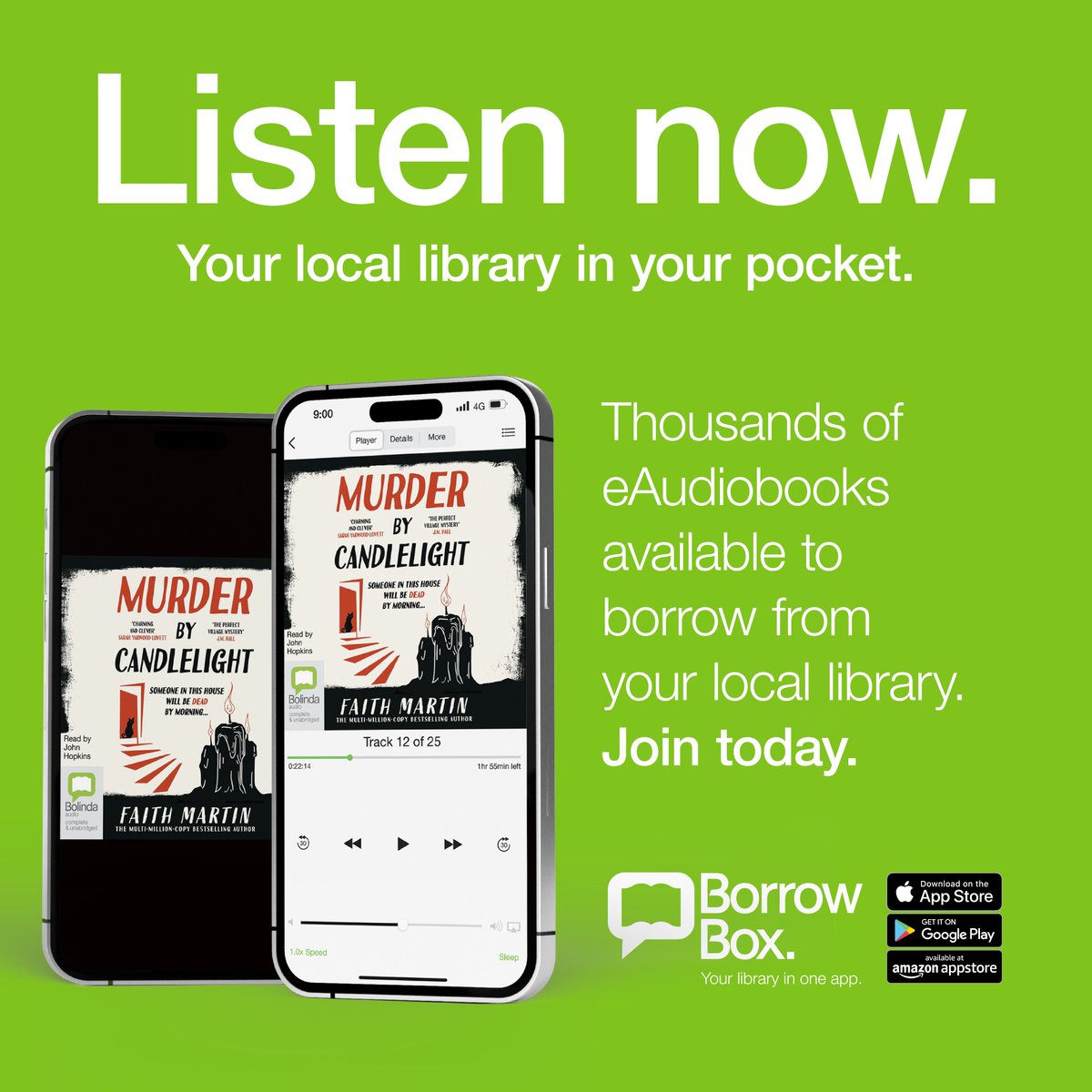 EaLibraries's tweet image. Two fantastic new titles available to borrow with your library membership @BorrowBox 
Guilty by Definition @susie_dent &amp;amp; Murder by Candlelight @FaithMartin_Nov 
#Instantaccess, #noqueues. 
@EALeisure