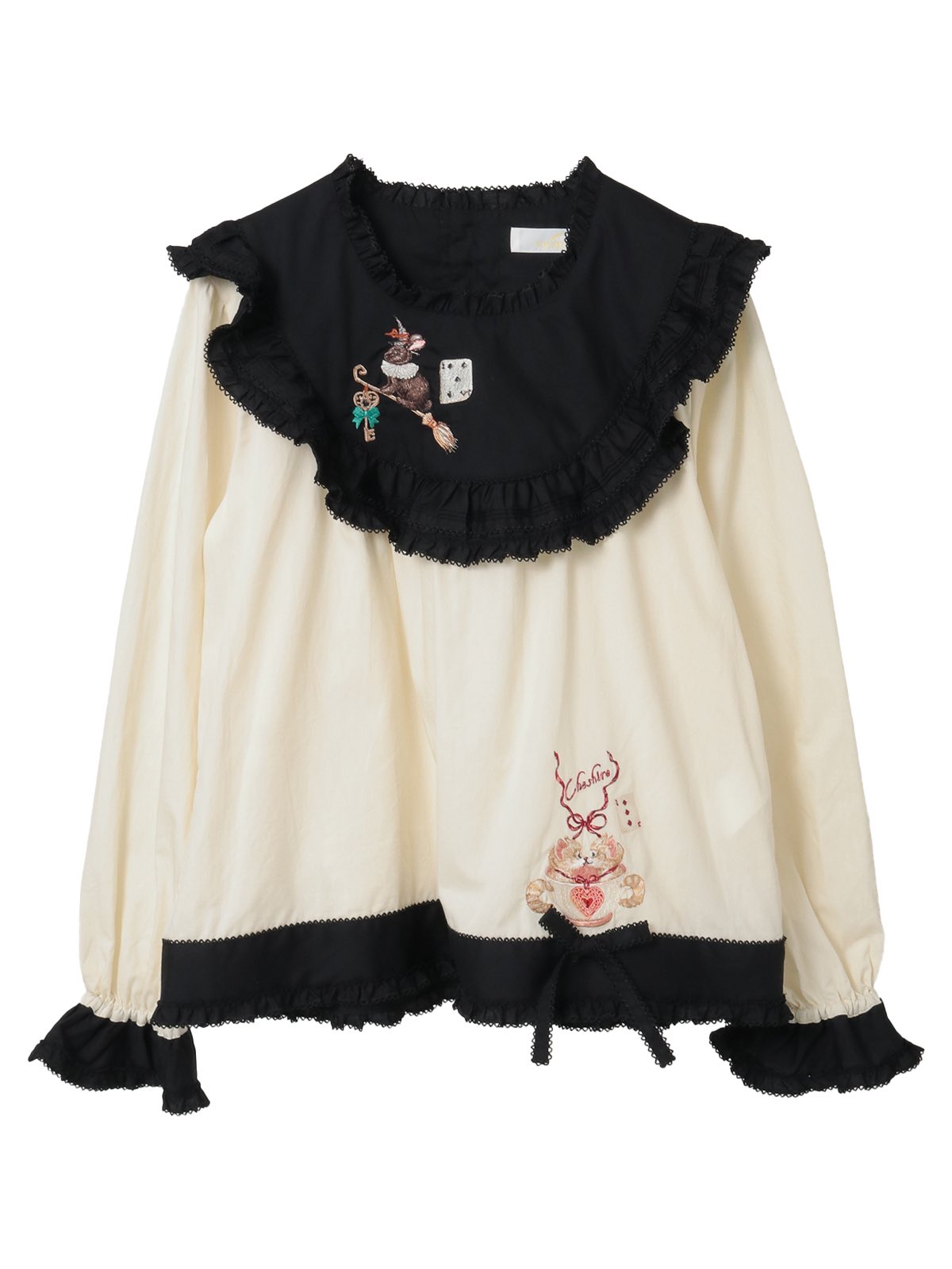 【美品】ピンクハウス ブラウン うさちゃん お花刺繍使い ブラウス セール】 シロツメ草とレンゲ草刺繍入りチュニックブラウス