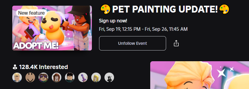 IMPRESSIVE: EVEN WITH A SMALL CHANGE COMING TO ADOPT ME , THE HYPE CONTINUES, IT HAD A SMALL DROP AFTER THE REVEAL OF THE SUPPOSED BIG CHANGE, BUT IT SEEMS THAT THIS NEW SMALL CHANGE HAS EXCITED THE PLAYERS #adoptme #roblox