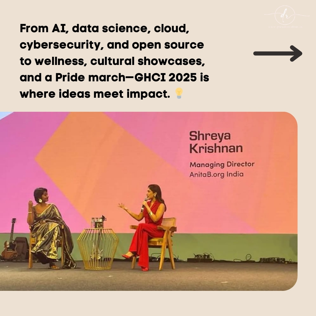 PseudorealAI's tweet photo. From AI, data science, and cloud to wellness zones, Pride march, and cultural showcases, GHCI 2025 is where diversity, innovation, and collaboration create real-world impact.

#GHCI2025 #GraceHopperIndia #WomenInTech #InnovationUnbound (2/2) https://t.co/IhGGAz4k2X