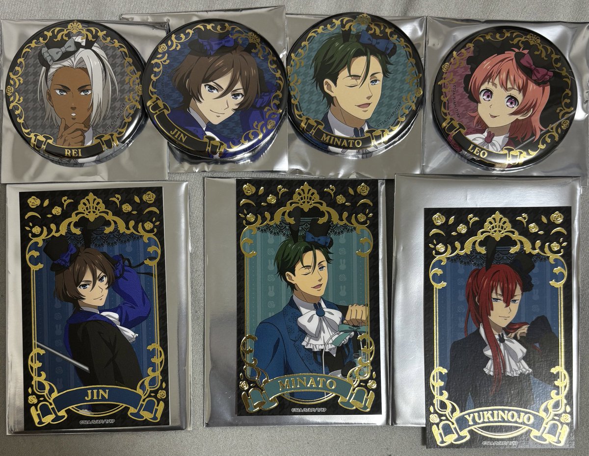 nitijojo's tweet photo. 【交換】
キンツア アニカフェ アニメイトカフェ 箔押しカード 缶バッジ キンプリ 

譲→ユキノジョウ 、レオ、ミナト、冷、仁

求→タイガ

明日18:40〜アニカフェおります
アニカフェ𝗈𝗋アニメイト付近でのお手渡し可能🙆‍♀️
明日池袋手渡し、纏めての交換優先で求めてます、お気軽にお声掛け下さい！ https://t.co/z3Ix2f5DgR
