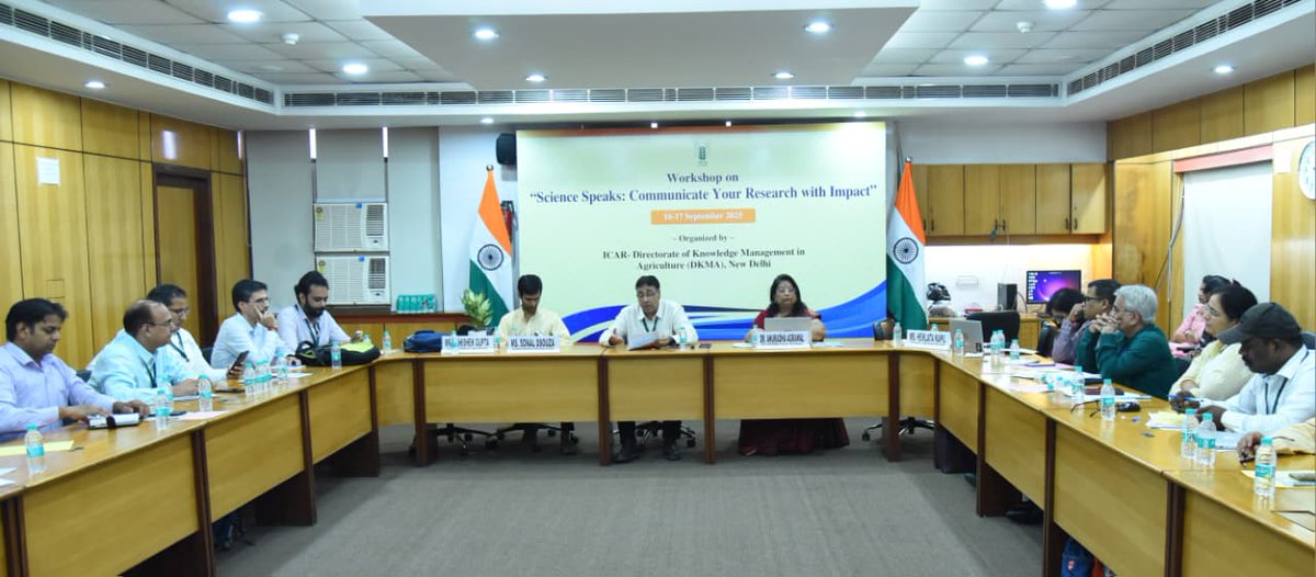 On Day 2 of the ICAR-DKMA workshop “Science Speaks: Communicate your Research with Impact”, Mr. Abhishek Gupta, CEO, Navagruhakriti, shared insights on leveraging AI tools to enhance speaking, writing &amp; clarity for impactful communication #ICAR <a href="/PMOIndia/">PMO India</a> <a href="/ChouhanShivraj/">Shivraj Singh Chouhan</a>