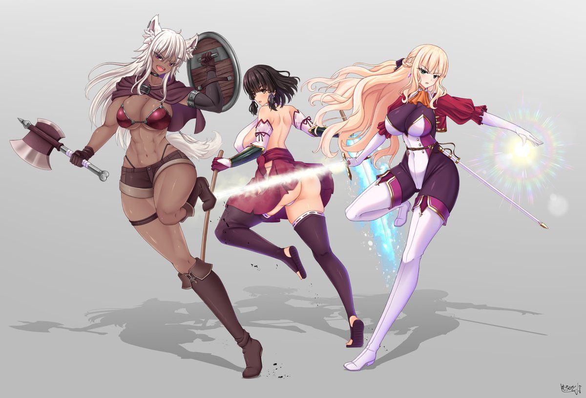 ファンタジー世界でのうちの子達を描きました!
好みの娘がいてくれたら嬉しいです✨