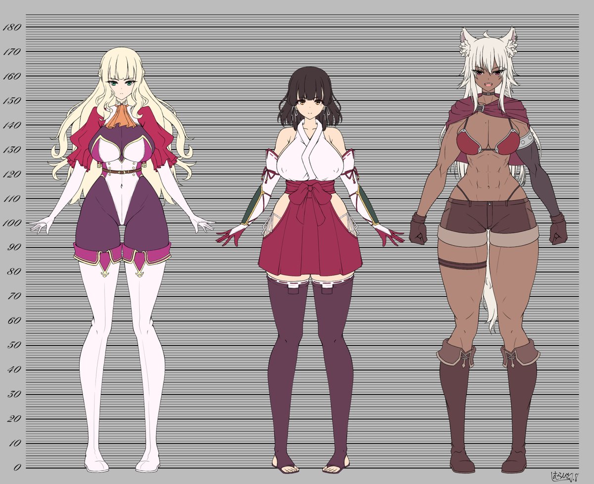 ファンタジー世界でのうちの子達を描きました!
好みの娘がいてくれたら嬉しいです✨