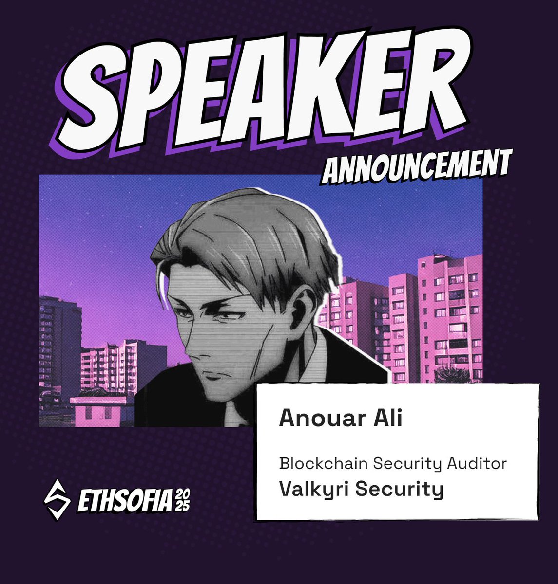 🎙️Speaker spotlight:

We’re excited to welcome <a href="/AliX__40/">alix40</a>, Security Researcher and Founding Partner at <a href="/ValkyriSecurity/">Valkyri</a>. Anouar is also the founder of <a href="/soloauditcom/">SoloAudit</a>, a public-good platform supporting security in Web3 and Web2.

At ETHSofia, Anouar will share his framework for