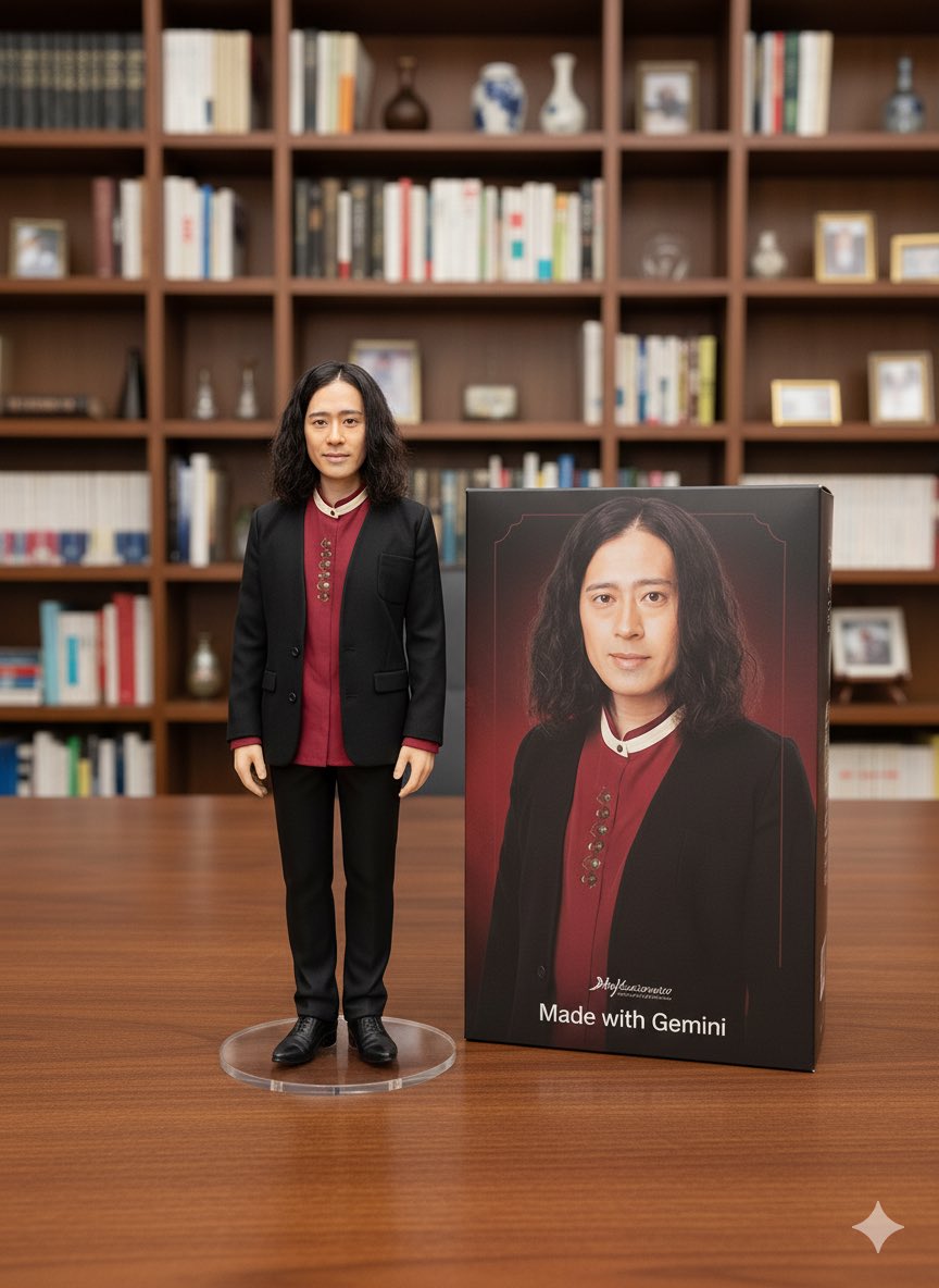 Geminiでフィギュアになりました。
Nano Bananaが私を若返らせてくれたのか、視界が鮮明です。分け目の芸術点も高く、落ち着きます。この服を久しぶりに着られて嬉しいです。

一瞬、フィギュアに魂が入って世界が見えていましたが、今、自分に戻りました。

#PR