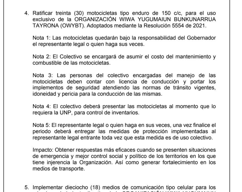 Desde <a href="/HRI_ONG/">Human Rights Internacional</a> a La misma etnia indigena q le otorgo <a href="/UNPColombia/">Unidad Nacional de Protección, UNP.</a> millonario contrato para mulas y bastones, no las supervisan, quisiera saber cuántos inventarios han realizado a las motos entregadas, esto está en resolucion.