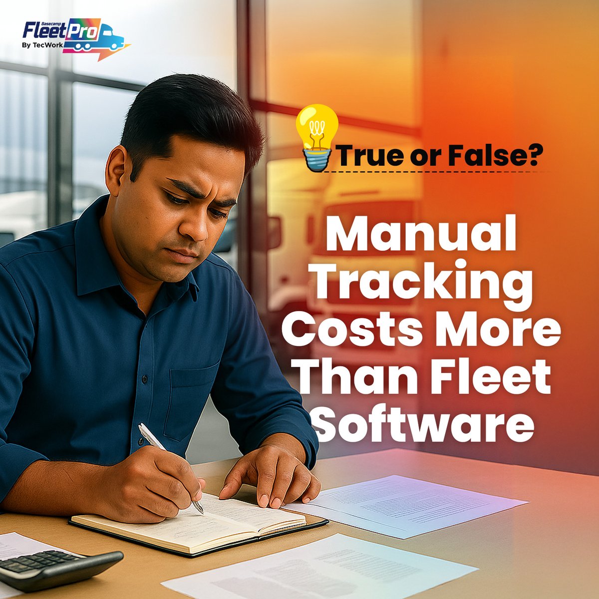 TecworkGlobal's tweet image. 💡 True or False? 
Manual tracking costs less than fleet software. 🤔
Hidden costs = fuel wastage, delays &amp;amp; compliance risks 🚛 
Smart fleets save more than they spend! ✅
👉 What’s your answer?
shorturl.at/G6CSP

#fleettracking #fuelmonitoring #fleetmanagement #gpstracking