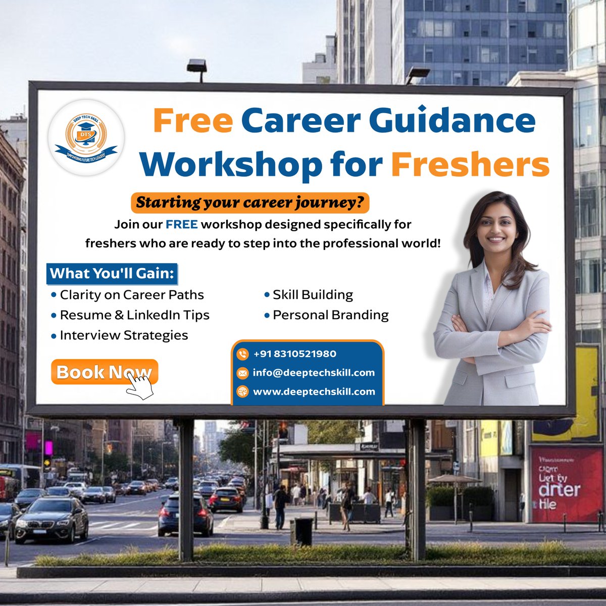 DeepTechSkill's tweet image. 🎯 Free Career Guidance Workshop for Freshers! 🎯
✨ What You’ll Gain:
✅ Clarity on Career Paths
✅ Resume & LinkedIn Tips
✅ Interview Strategies
✅ Skill Building
✅ Personal Branding
📞 Contact: +91 8310521980
📧 info@deeptechskill.com
🌐 deeptechskill.com